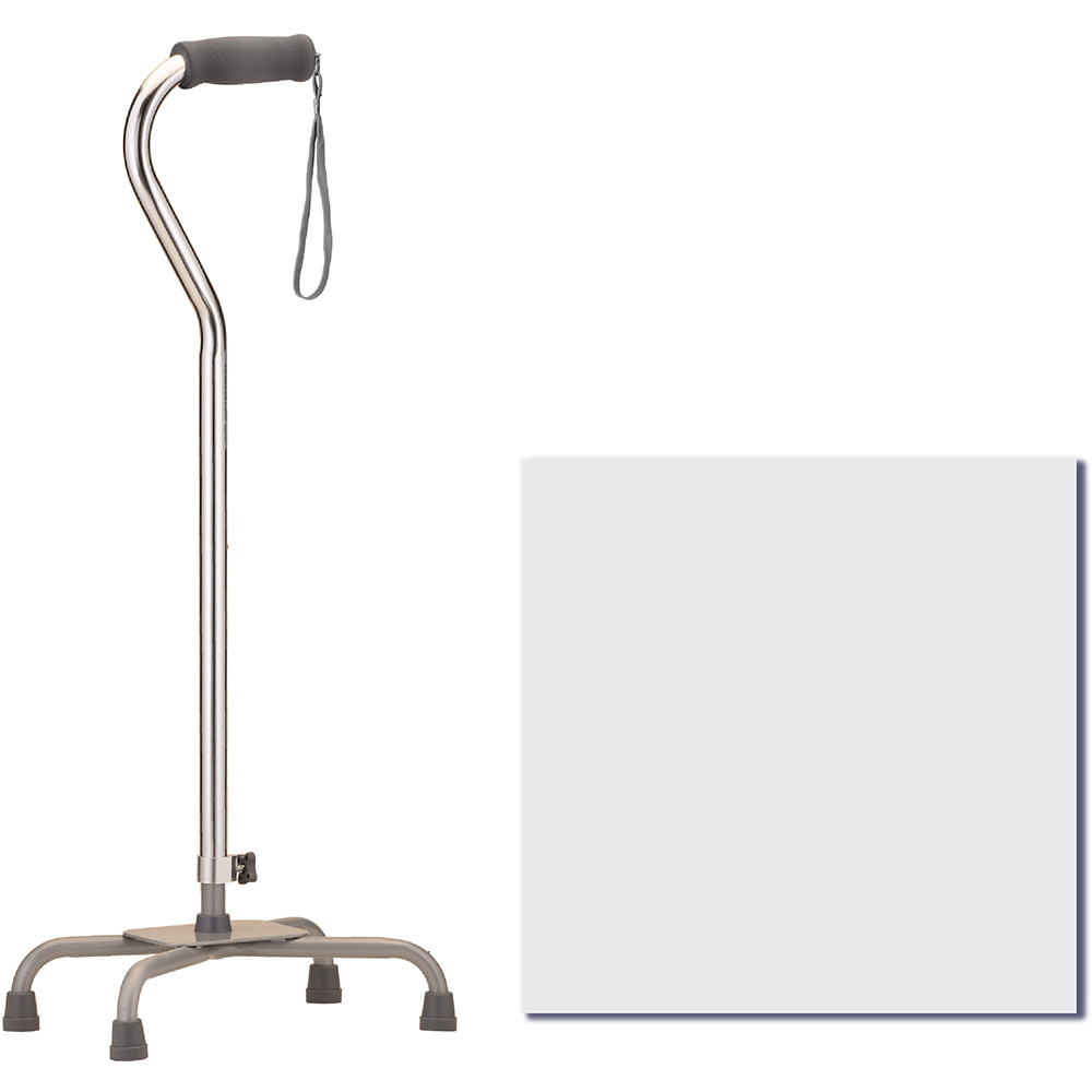 HEAVY DUTY QUAD CANE LRG SLVR